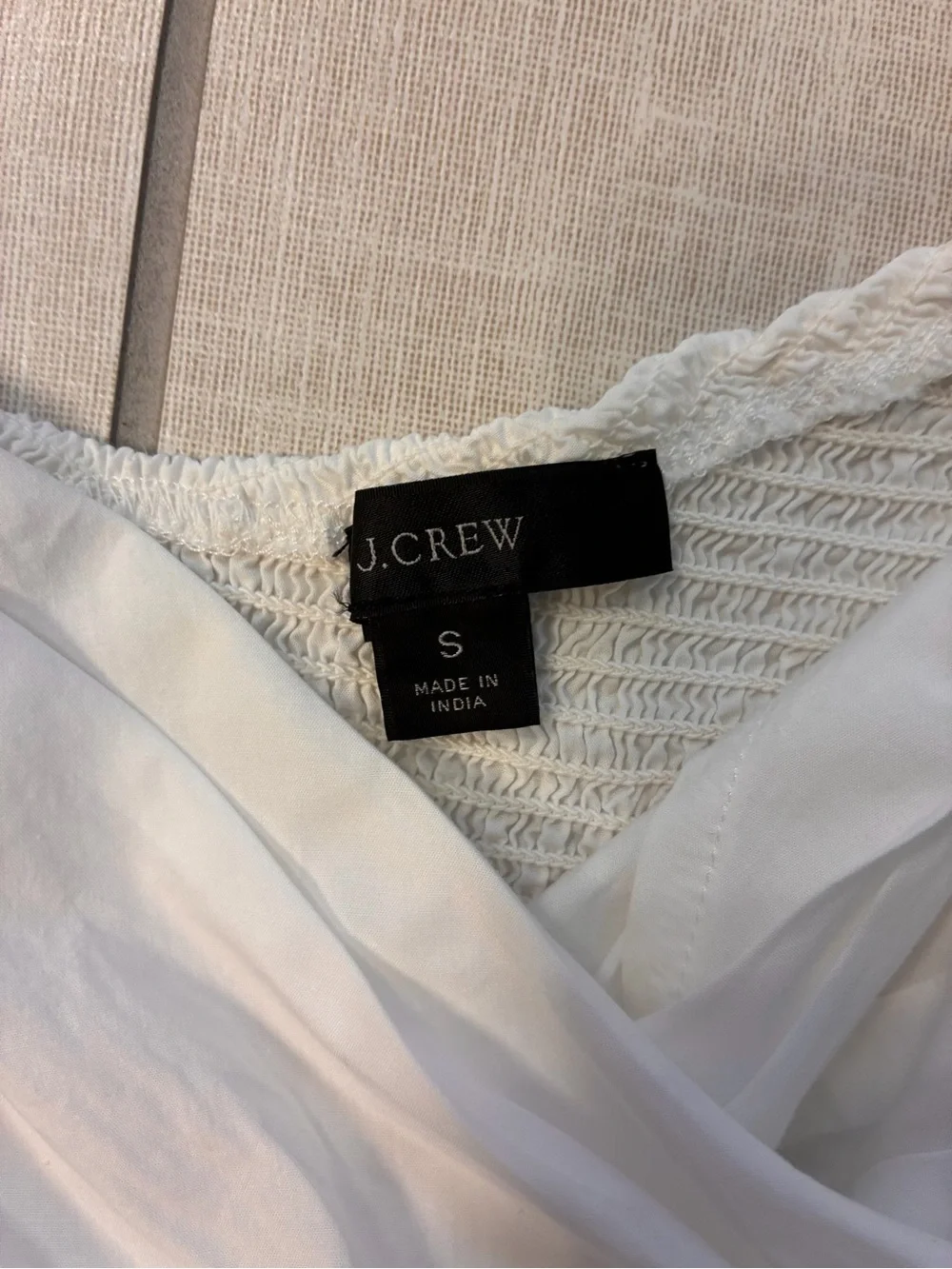 J. Crew White Cropped Sweetheart Puff-Sleeve Top S